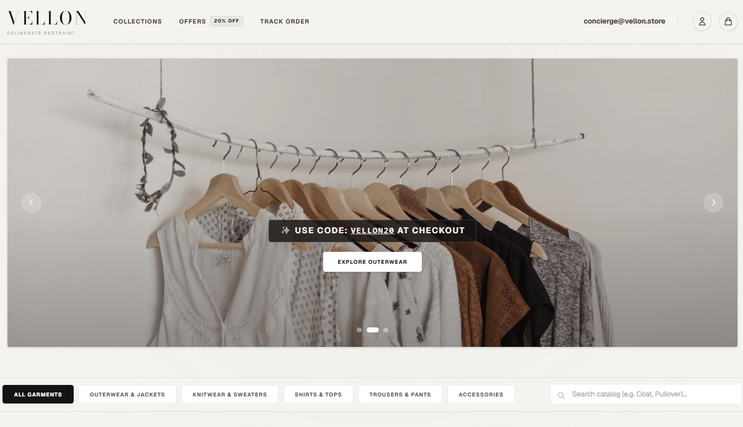 Vellon Clothing Digital Fashion Store